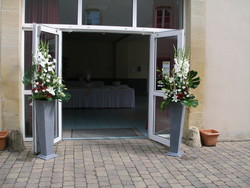 Fleurs mariage : dcoration salle de rception