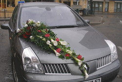 Fleurs mariage : dcors voiture